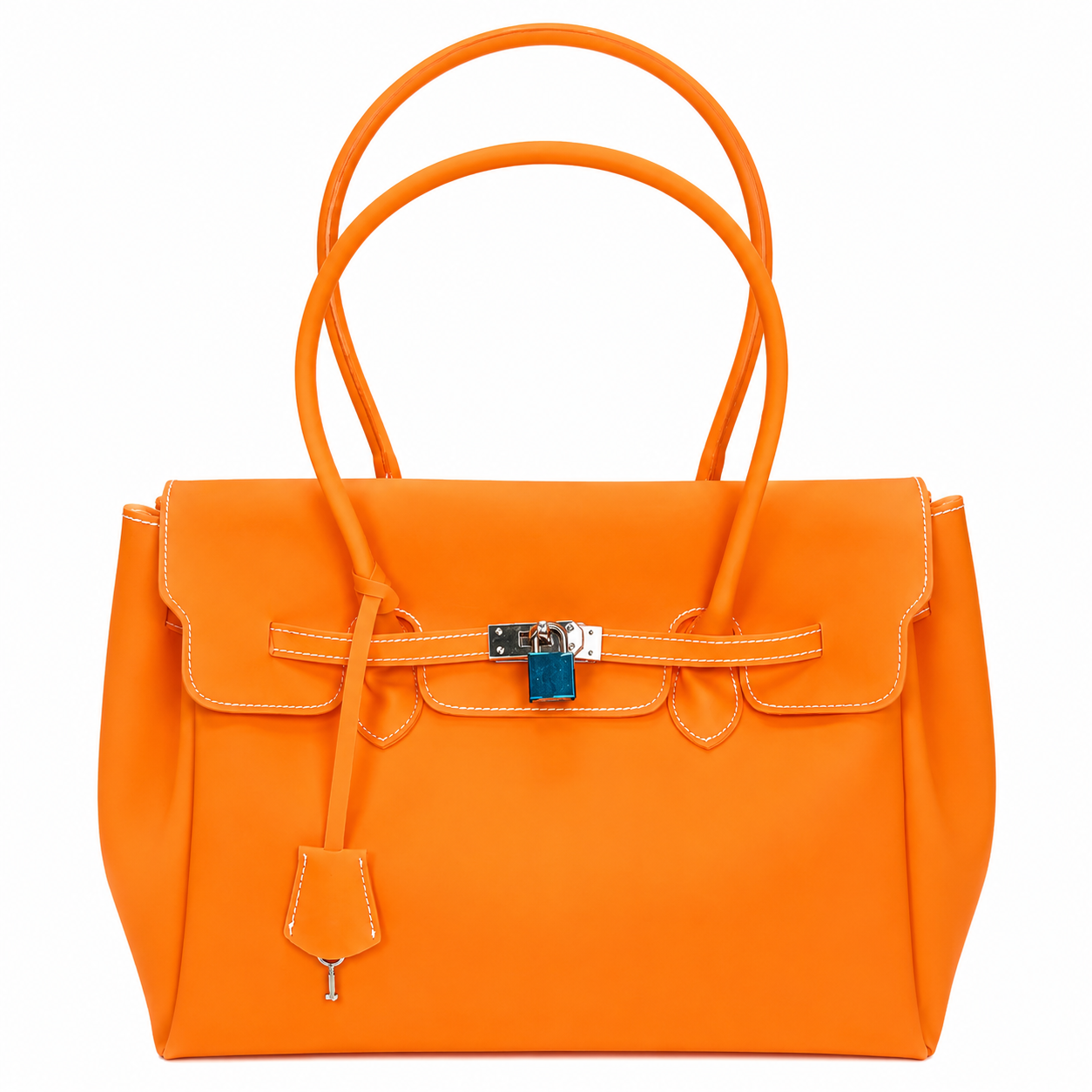 Orange Lock Tote Bag