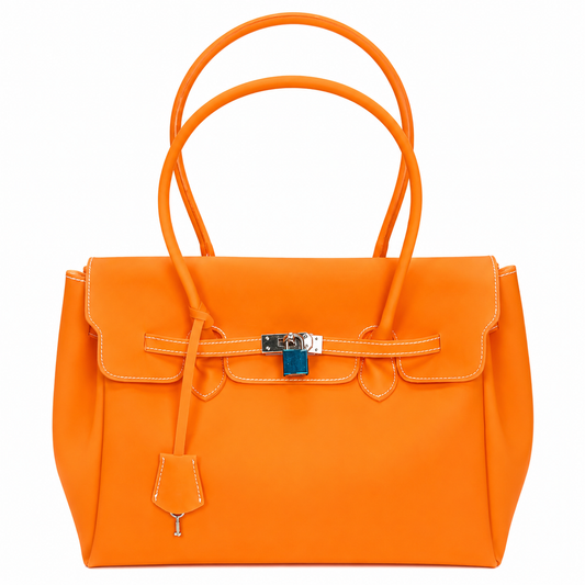 Orange Lock Tote Bag